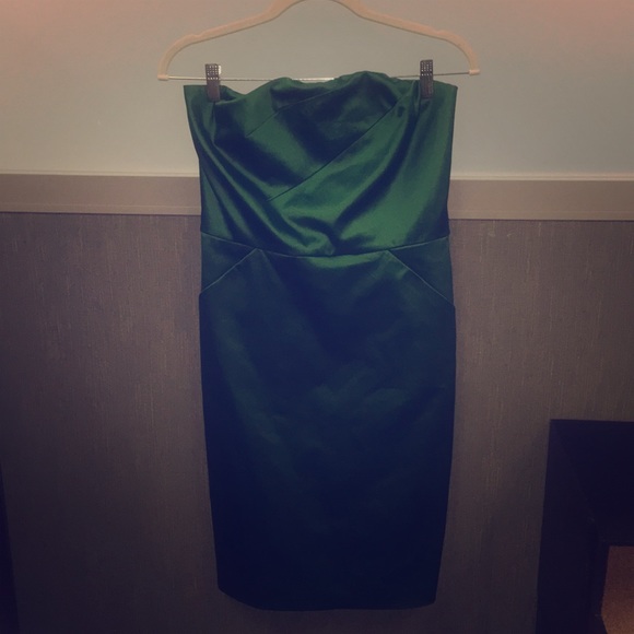 The Limited Dresses & Skirts - Limited emerald satin strapless dress, Size 8